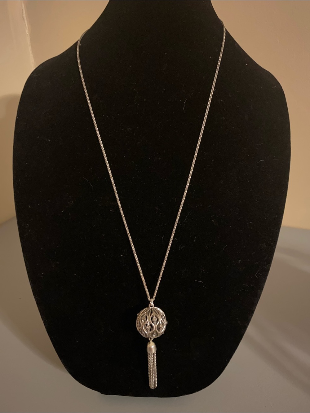 Lucky Brand Filigree Tassel Pendant Necklace